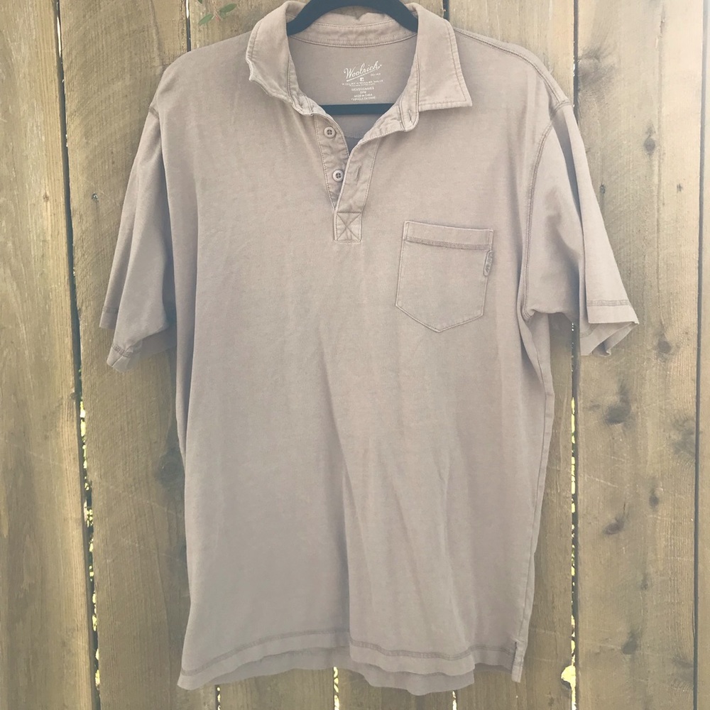 Mens medium Woolrich beige polo